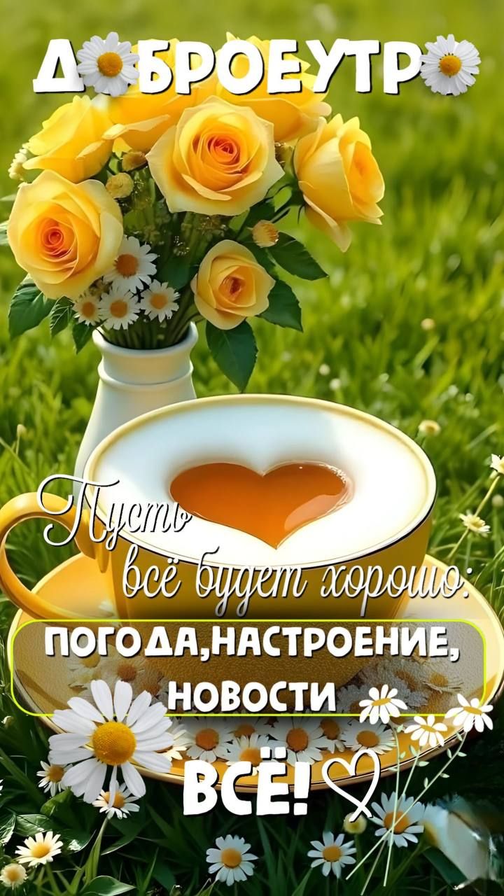 ДОБРОЕ УТРО
Пусть всё будет хорошо: ПОГОДА, НАСТРОЕНИЕ, НОВОСТИ  ВСЁ!