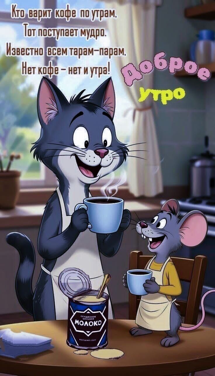 Кто варит кофе по утрам, тот поступает мудро. Известно всем тарам-парам, Нет кофе – нет и утра! Доброе утро
