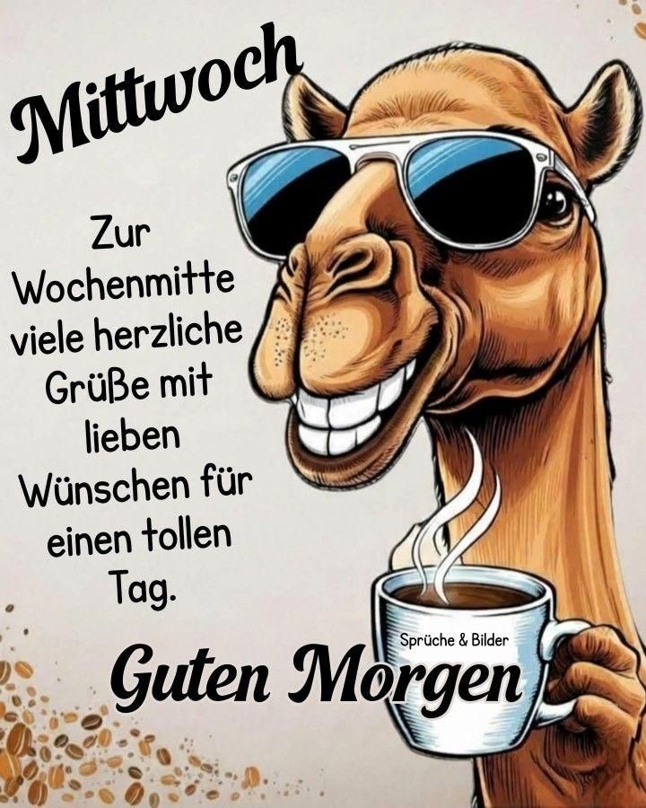 Mittwoch Zur Wochenmitte viele herzliche Grüße mit lieben Wünschen für einen tollen Tag. Guten Morgen