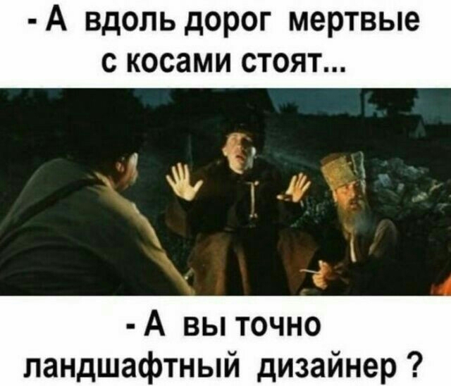 А вдоль дорог мертвые с косами стоят в фа М А вы точно ландшафтный дизайнер