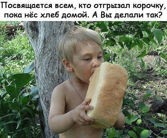 Посвящается всем кто отгрызал корочку пока нёс хлеб домой А Вы делали так ое Пре