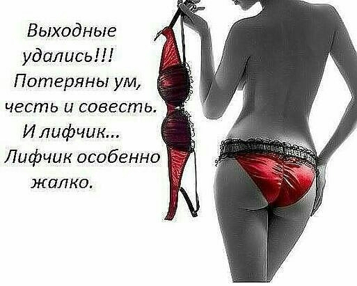 Выходные удались Потеряны ум честь и совесть И лифчик Е Лифчик особенно жалко
