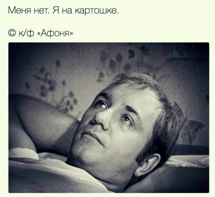 Меня нет Я на картошке кф Афоня