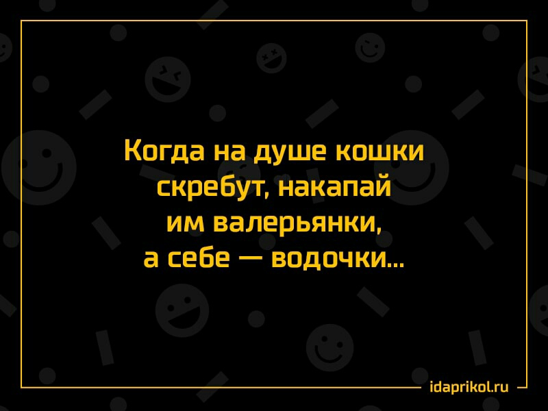 Когда на душе кошки скребут накапай им валерьянки а себе водочки іпаргіКпіхи