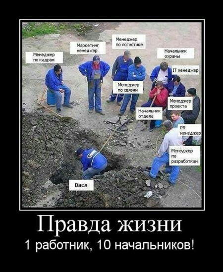 Правда ЖИЗНИ 1 работник 10 начальников