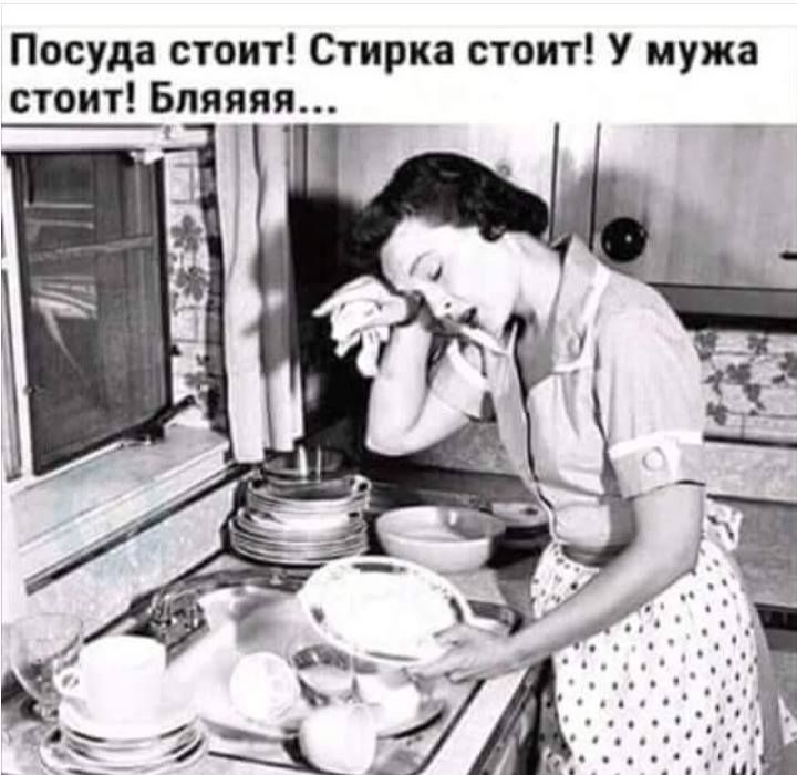 Посуда стоит Стирка стоит У мужа стоит Бпяяяя