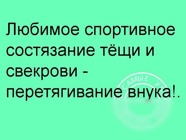 Любимое спортивное состязание тёщи и свекрови перетягивание внука