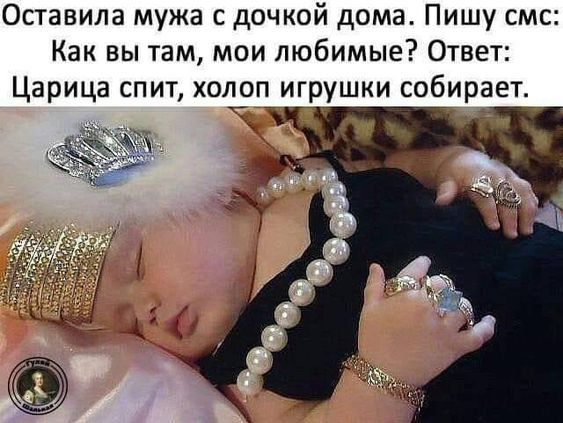 Оставила мужа с дочкой дома Пишу смс Как вы там мои любимые Ответ Царица спит холо игрушки собирает
