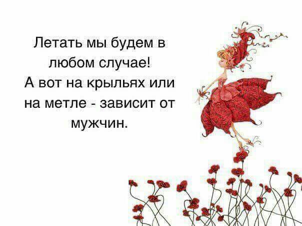 Летать мы будем в любом случае А вот на крыльях или на метле зависит от мужчин