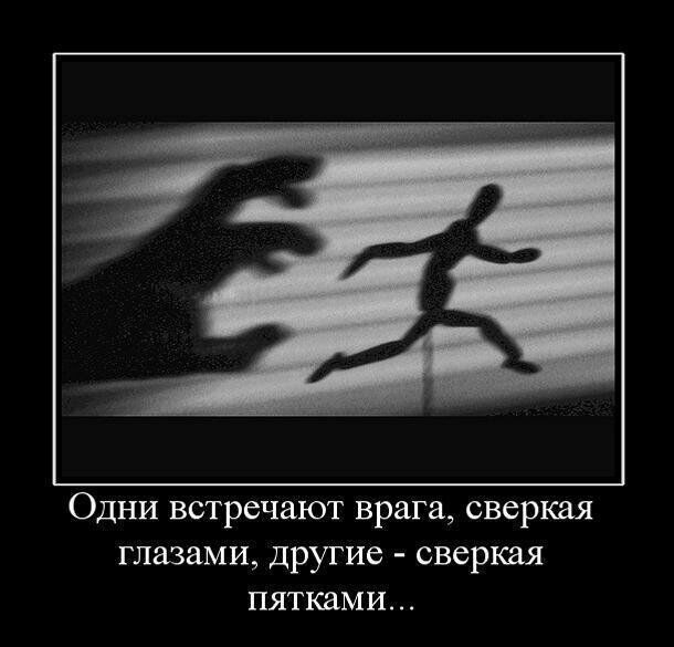 Одни встречают врага сверкая глазами другие сверкая пятками