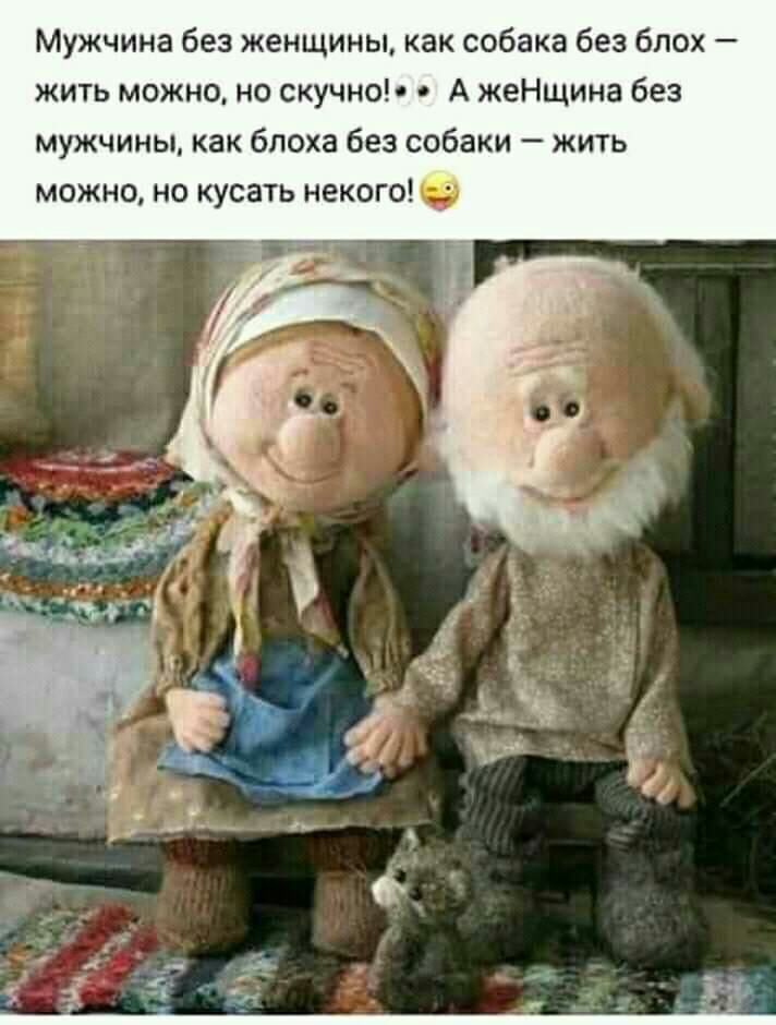 Мужчина без женщины как собака без блох жить можно но скучно А жеНщина без мужчины как блоха без собаки жить можно но кусать некого0