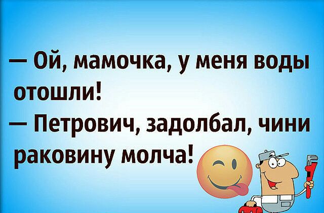 ой мамочка у меня воды отошли Петрович задолбал чини раковину молча а