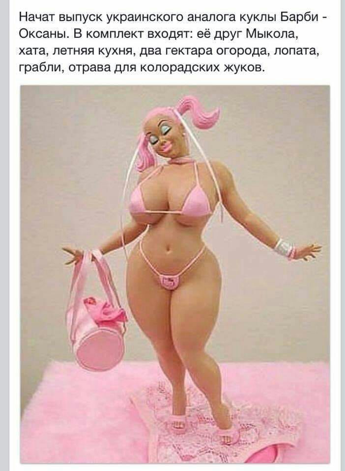 Начат выпуск украинского аналога куклы Барби Оксаны В комплект входят её друг Мыкола хата летняя кухня два гектара огорода лопата грабли отрава для колорадских жуков