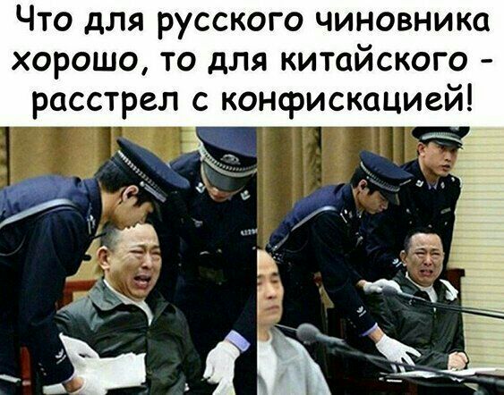 Что для русского чиновника хорошо то для китайского расстрел с конфискацией