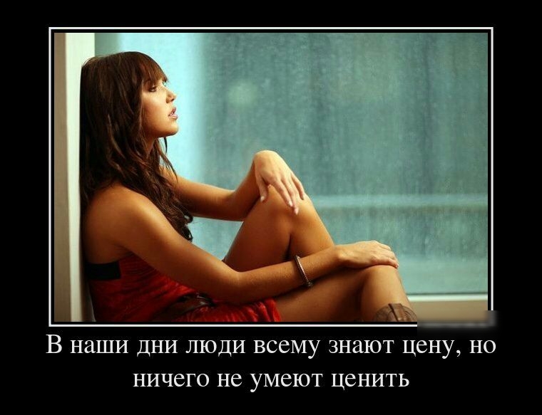 В наши дни люди всему знают цену но ничего не умеют ценить