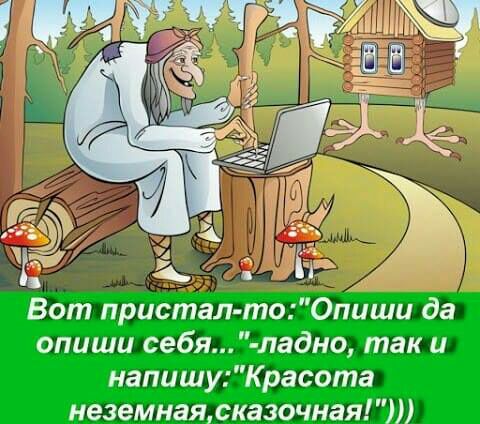 Вот пристал тоОпиши да опиши себя ладно так и напишуКрасота неземнаясказочная