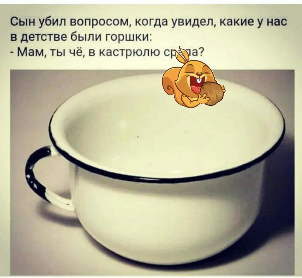 Сын убил вопросом когда увидел какие у нас в детстве были горшки Мам ты чё в кастрюлю С