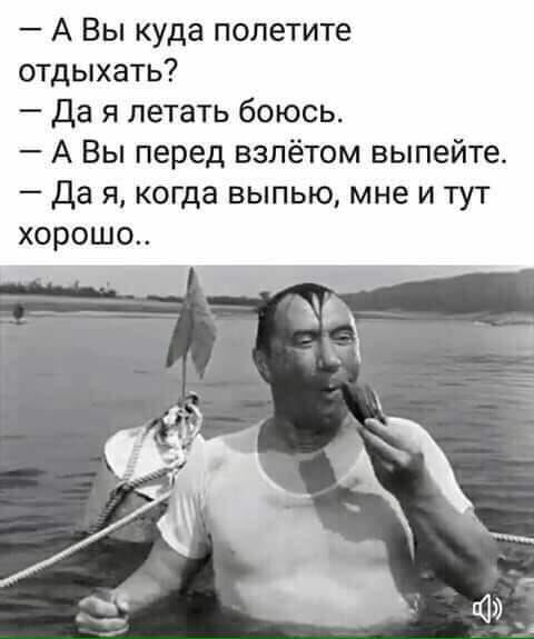 А Вы куда полетите отдыхать да я летать боюсь А Вы перед взлётом выпейте да я когда выпью мне и тут хорош