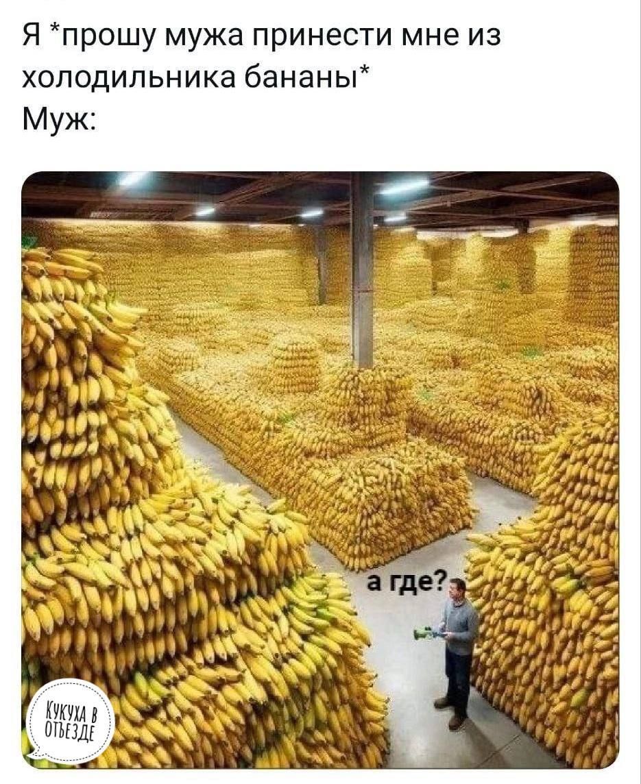 Я прошу мужа принести мне из холодильника бананы
