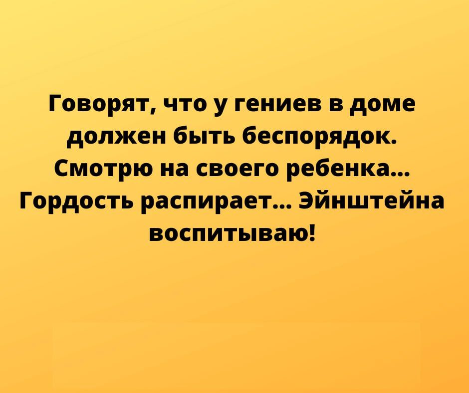 Говорят что у гениев в доме должен быть беспорядок Смотрю на своего ребенка Гордость распирает Эйнштейна воспитываю