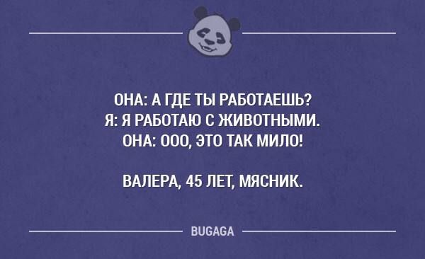 _а ОНА А ГДЕ ТЫ РАБОТАЕШЬ Я Я РАБОТАЮ 0 ЖИВОТНЫМИ ОНА 000 ЭТП ТАК МИПО ВАЛЕРА 45 ЛЕТ МЯСНИК винды