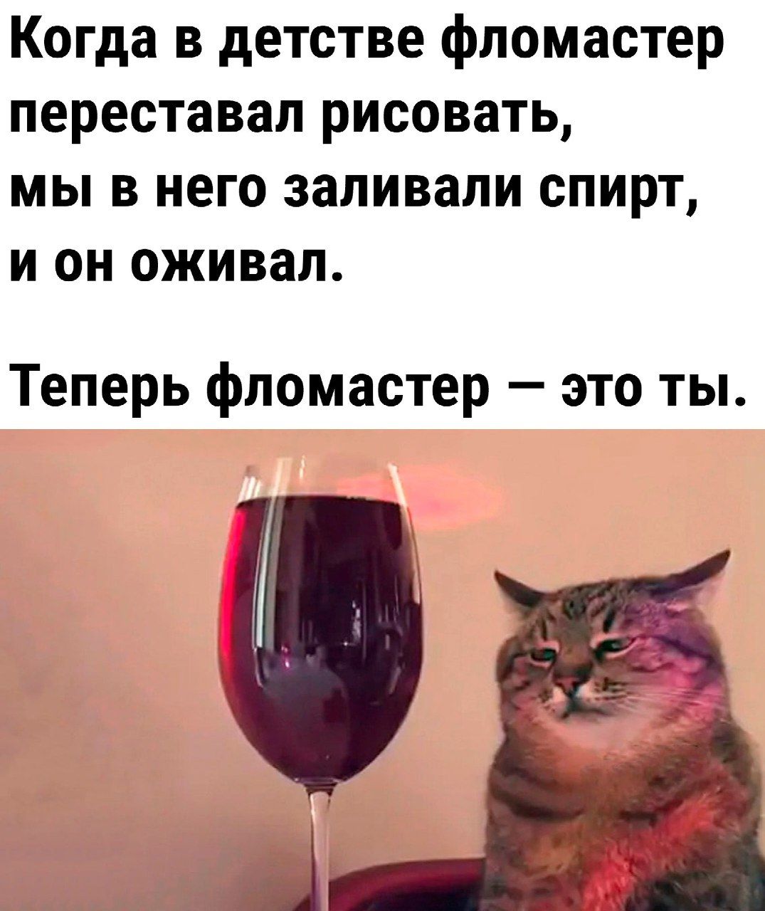 Когда в детстве фломастер переставал рисовать мы в него заливали спирт и он оживал Теперь фломастер это ты