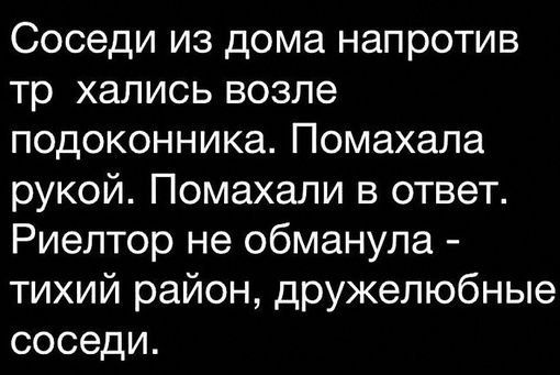 Соседи из дома напротив тр хались возле подоконника Помахала рукой Помахали в ответ Риелтор не обманула тихий район дружелюбные соседи