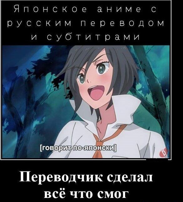Японское аниме с русским переводом и субтитрами Переводчик сделал всё что смог