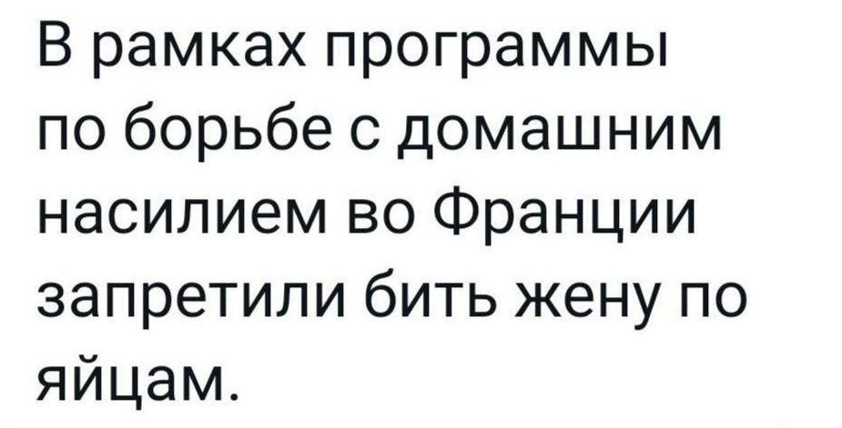 В рамках программы по борьбе с домашним насилием во Франции запретили бить жену по яйцам