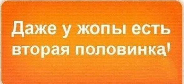 Даже у жопы есть вторая половинка!