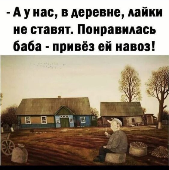 А у нас, в деревне, лайки не ставят. Понравилась баба - привёз ей навоз!
