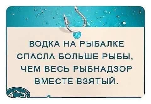 ВОДКА НА РЫБАЛКЕ СПАСЛА БОЛЬШЕ РЫБЫ, ЧЕМ ВЕСЬ РЫБНАДЗОР ВМЕСТЕ ВЗЯТЫЙ.
