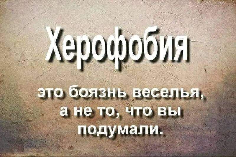 Херофобия это боязнь веселья, а не то, что вы подумали.