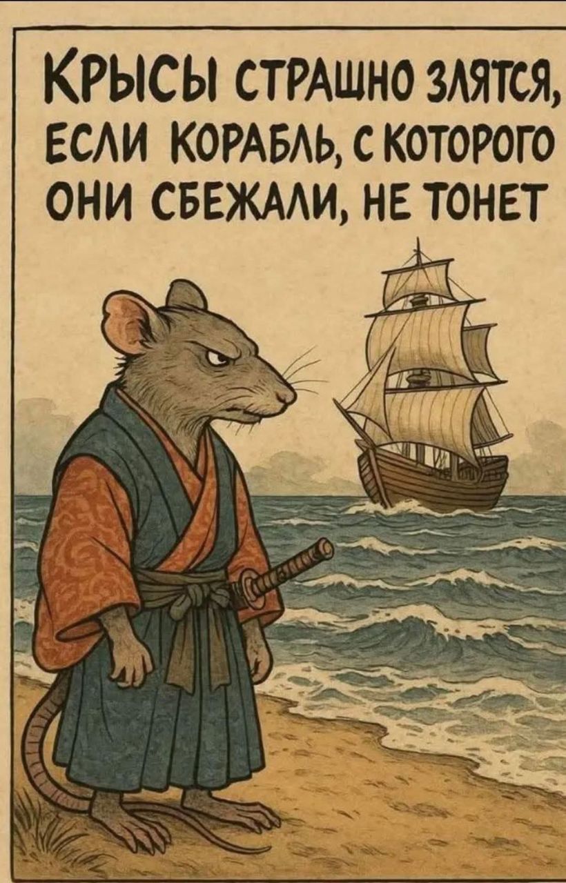 КРЫСЫ СТРАШНО ЗЛЯТСЯ, ЕСЛИ КОРАБЛЬ, С КОТОРОГО ОНИ СБЕЖАЛИ, НЕ ТОНЕТ
