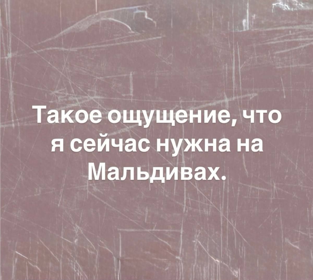 Такое ощущение, что я сейчас нужна на Мальдивах.