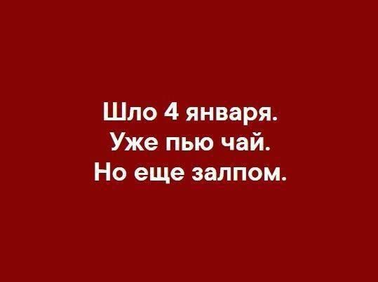 Шло 4 января. Уже пью чай. Но еще залпом.