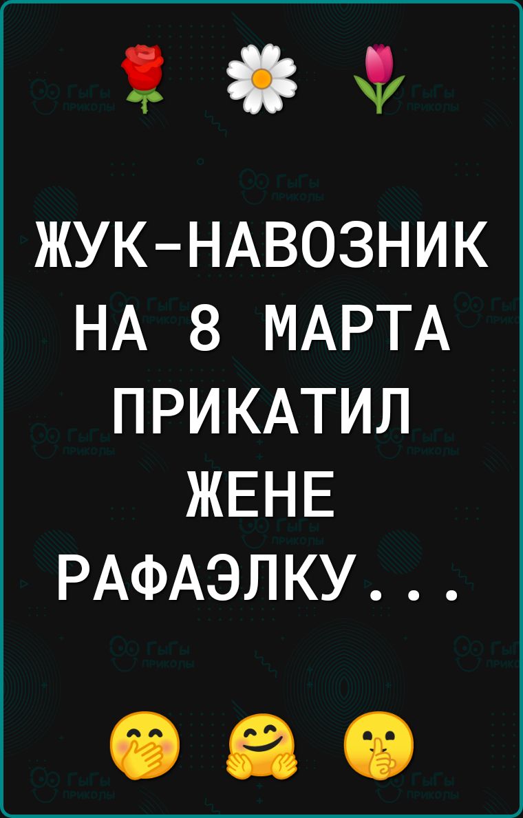 ЖУКНАВОЗНИК НА 8 МАРТА ПРИКАТИЛ ЖЕНЕ РАФАЭЛКУ