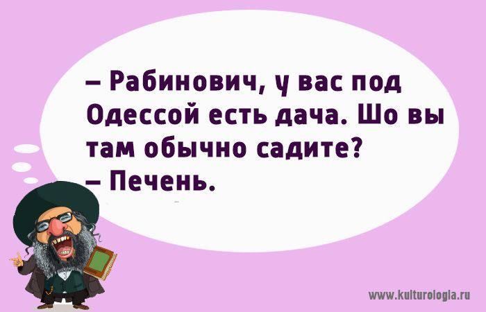 Рабинович вас под Одессой есть дача Шо вы там обычно садите Печень ппшшпп