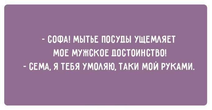 СОФА МЫТЬЕ ПОСУДЫ УЩЕМЛЯЕТ МОЕ МУЖСКОЕ ПОСТОИНСТВО СЕМА Я ТЕБЯ УМОЛЯЮ ТАКИ МОЙ РУКАМИ