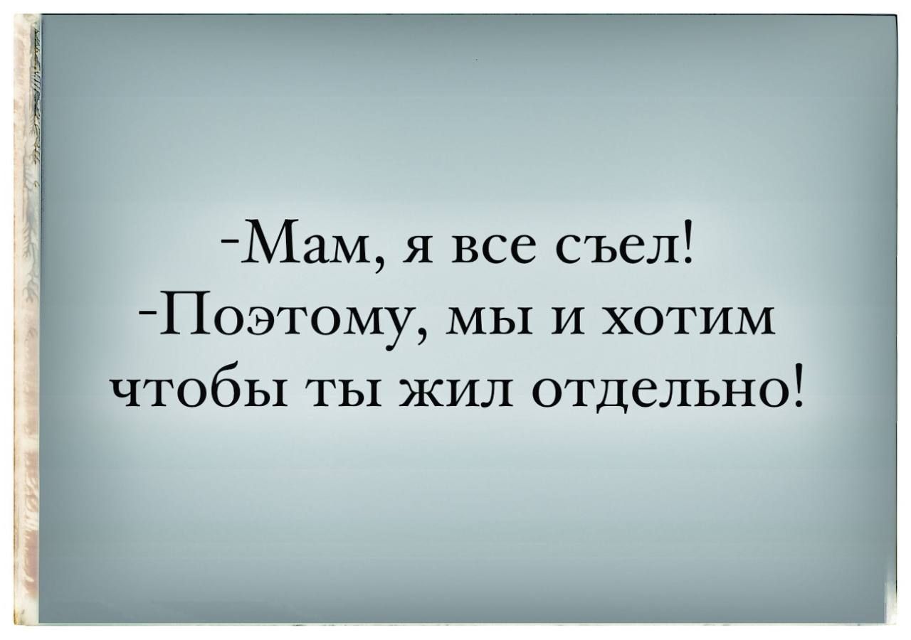 Мам я все съел Поэтому мы и хотим чтобы ты жил отдельно