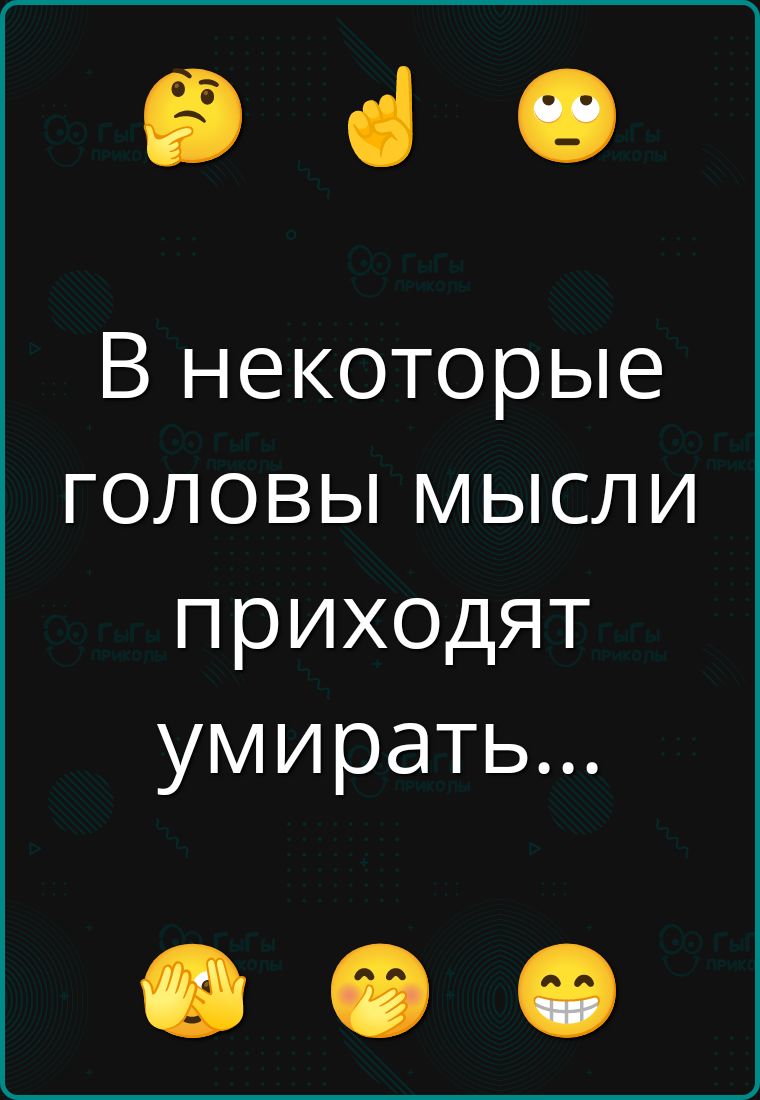 В некоторые головы мысли приходят умирать...