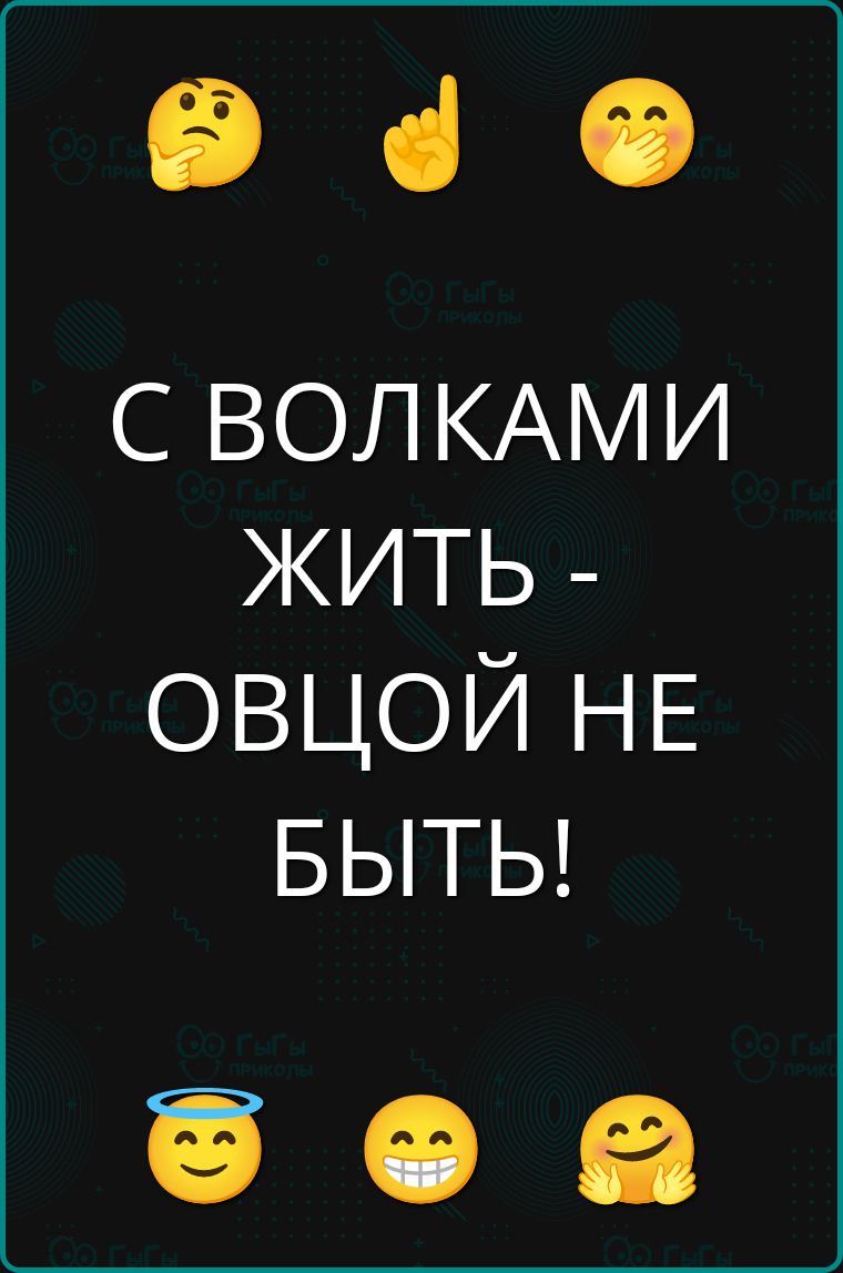 С ВОЛКАМИ ЖИТЬ - ОВЦОЙ НЕ БЫТЬ!