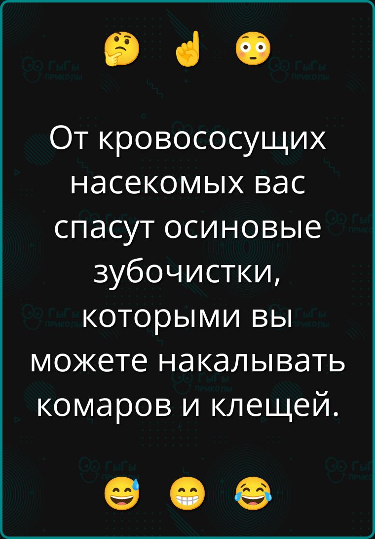 От кровососущих насекомых вас спасут осиные зубочистки, которыми вы можете наколывать комаров и клещей.