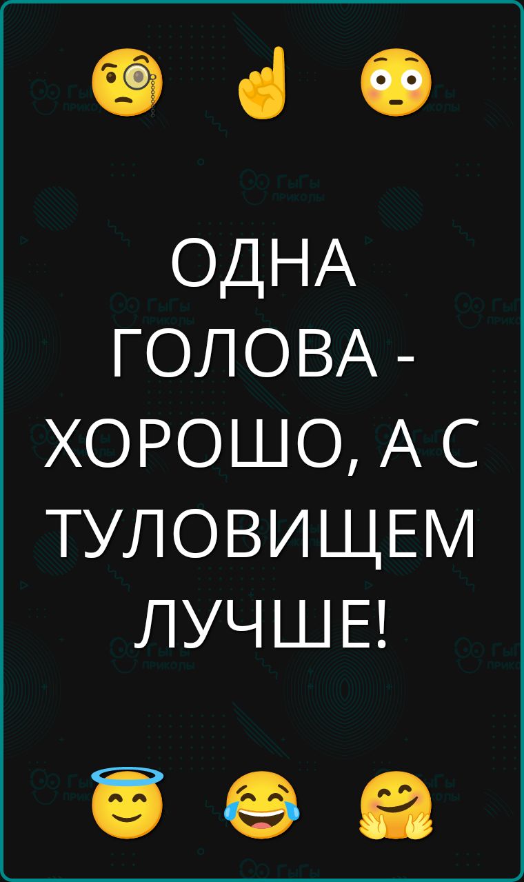 ОДНА ГОЛОВА - ХОРОШО, А С ТУЛОВИЩЕМ ЛУЧШЕ!