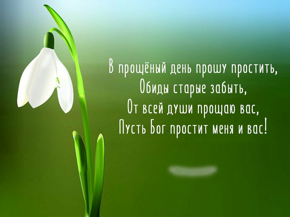Ннй день прошу простить Обиды старые забыть От всей души прощаю вас Пусть Бот простит меня и вас т