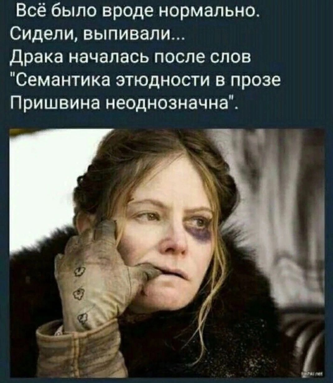 Всё было вроде нормально. Сидели, выпивали... Драка началась после слов 