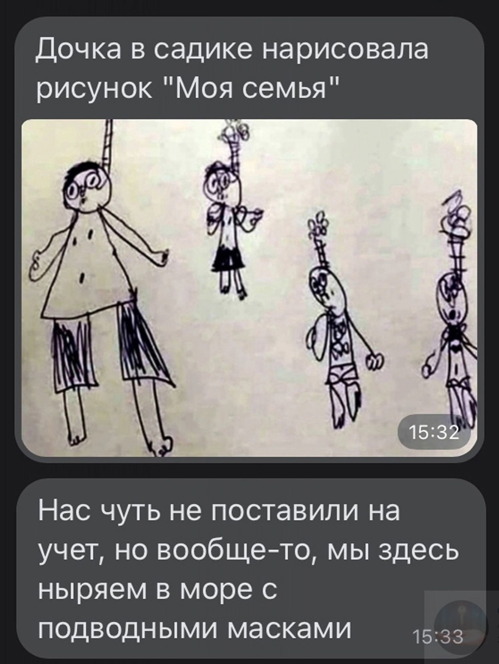 Дочка в садике нарисовала рисунок 