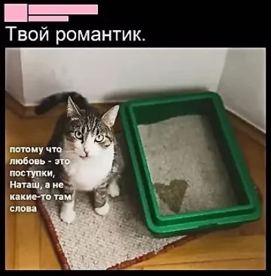 Твой романтик.
потому что любовь - это поступки, Наташ, а не какие-то там слова