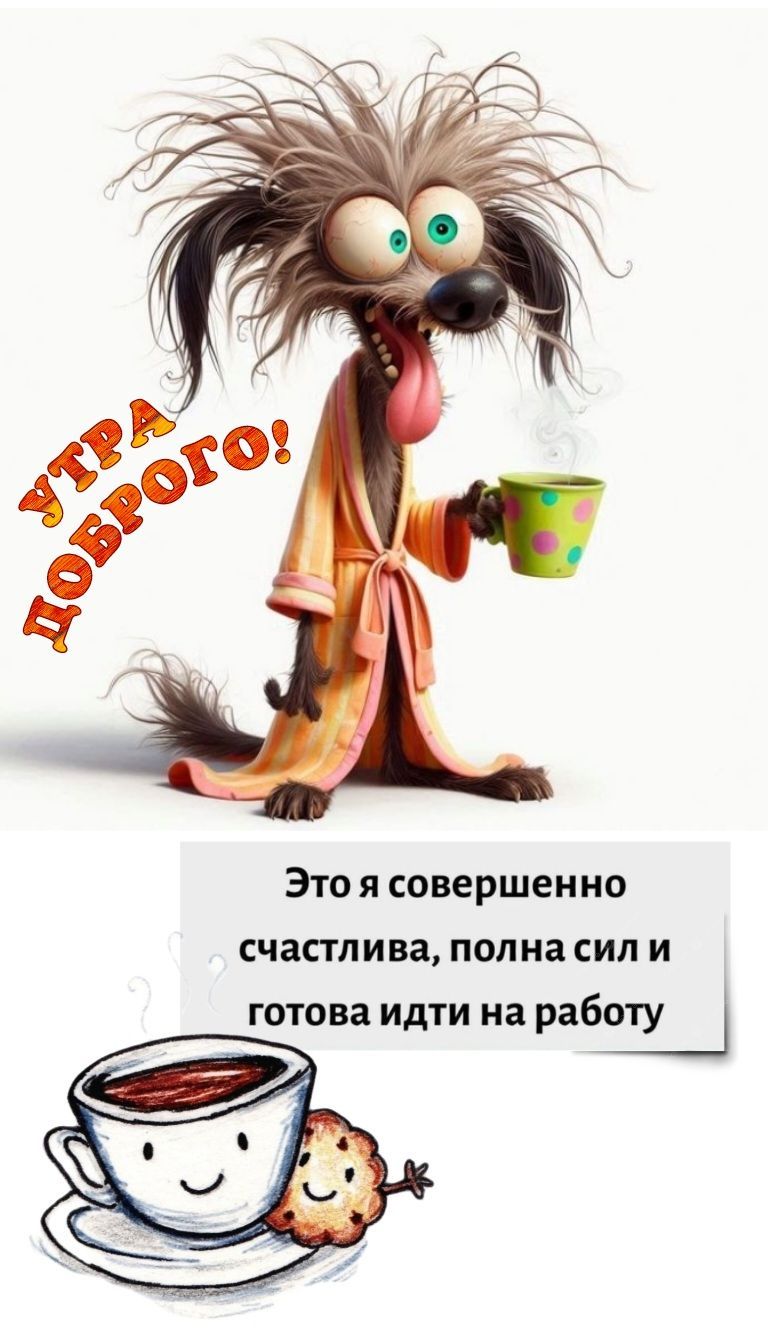 УТРА ДОБРОГО! Это я совершенно счастлива, полна сил и готова идти на работу