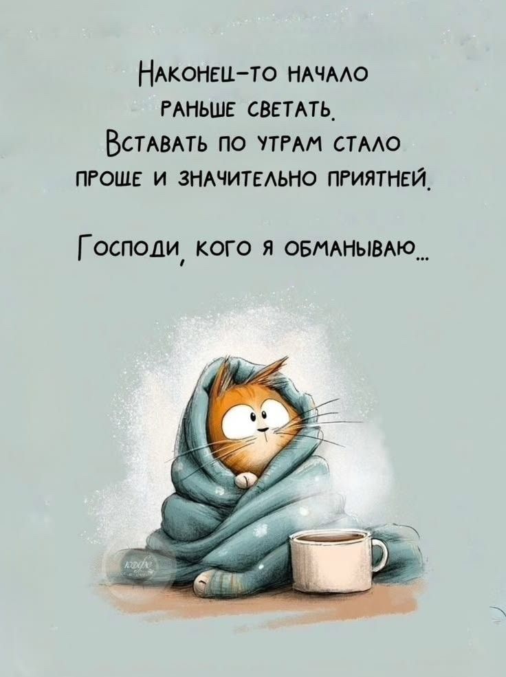 Наконец-то начало раньше светать. Вставать по утрам стало проще и значительно приятней. Господи, кого я обманываю...